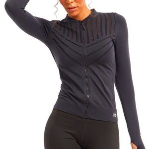 Marika Davis Seamless Perforated Zip Up Jacket